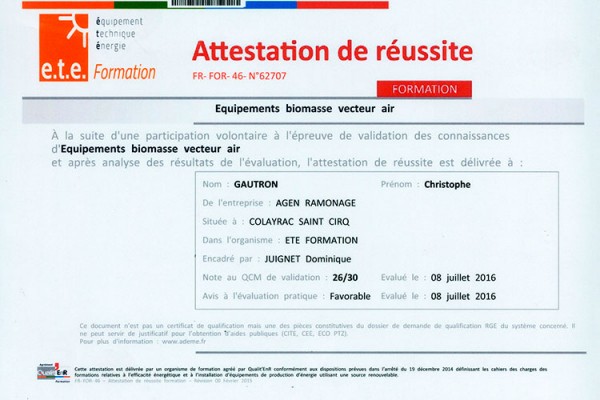 Equipement biomasse vecteur air